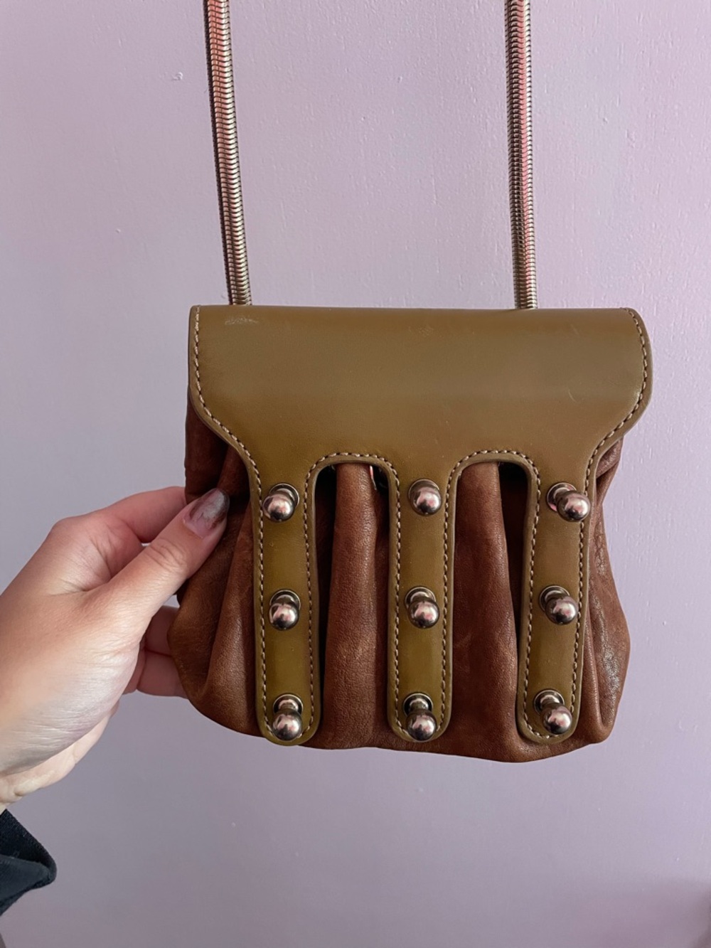 VINTAGE Alexander Wang Brown Tan Studded Purse Bag